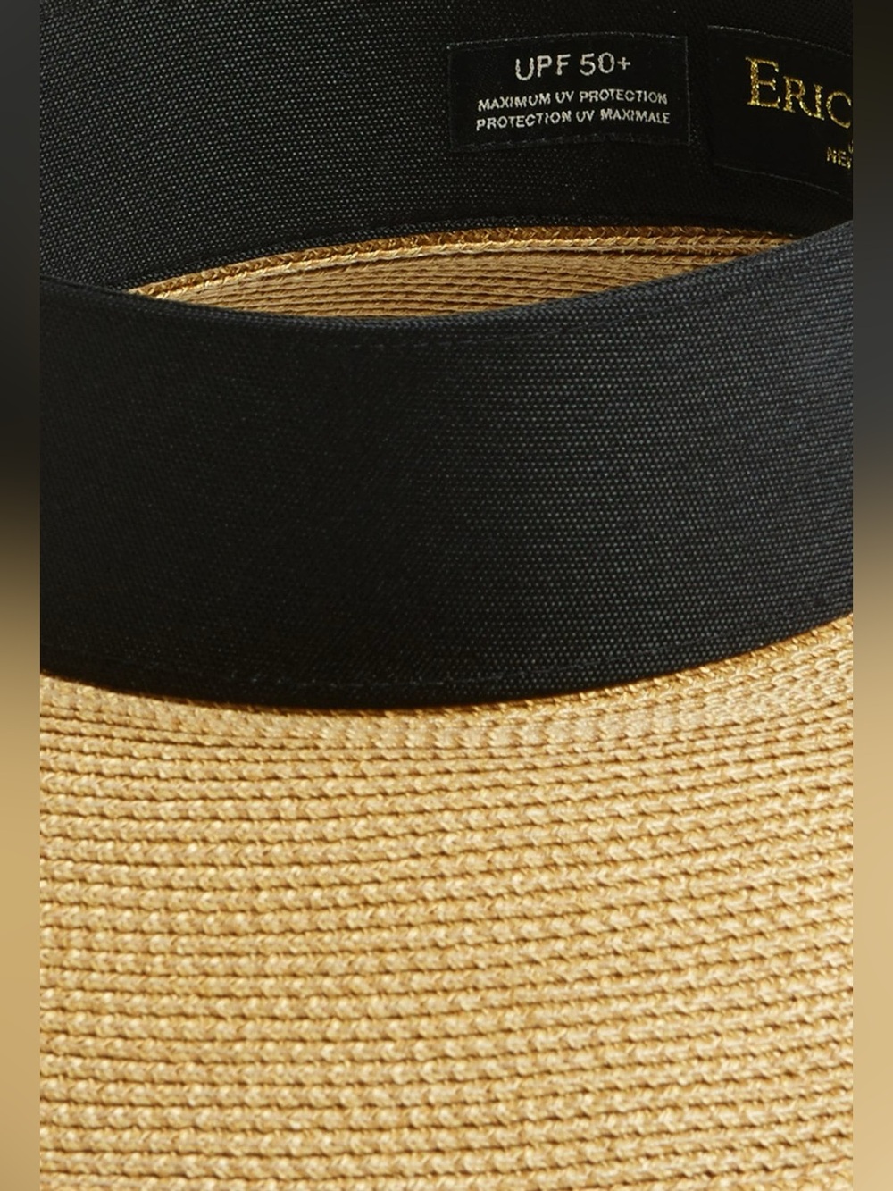 ERIC JAVITS SQUISHEE HALO HAT NATURAL/BLACK ONE SIZE ADJUSTABLE NEW NO TAGS - Picture 6 of 16